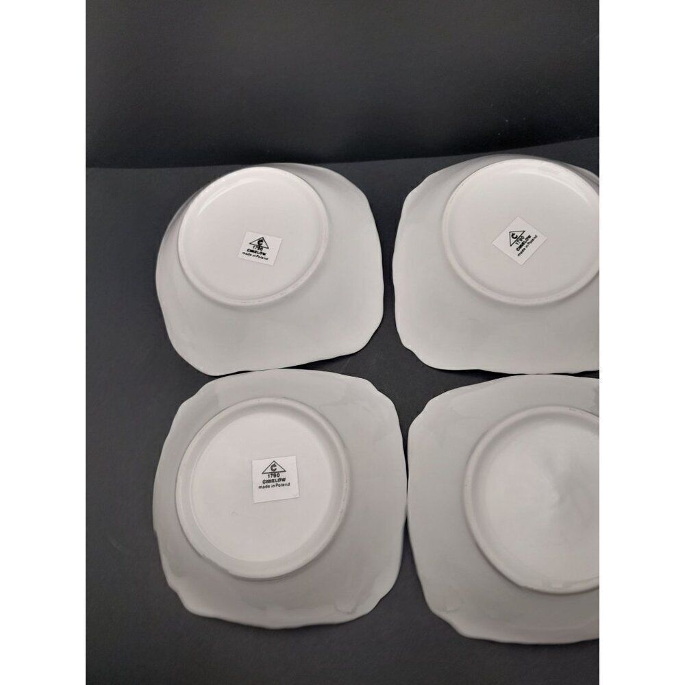 VTG C Mielow Poland Embossed Bowls White Porcelain Small Fruit Dipping Set of 4 - Picture 6 of 7
